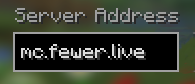 Server address for the Fewer Network Minecraft server